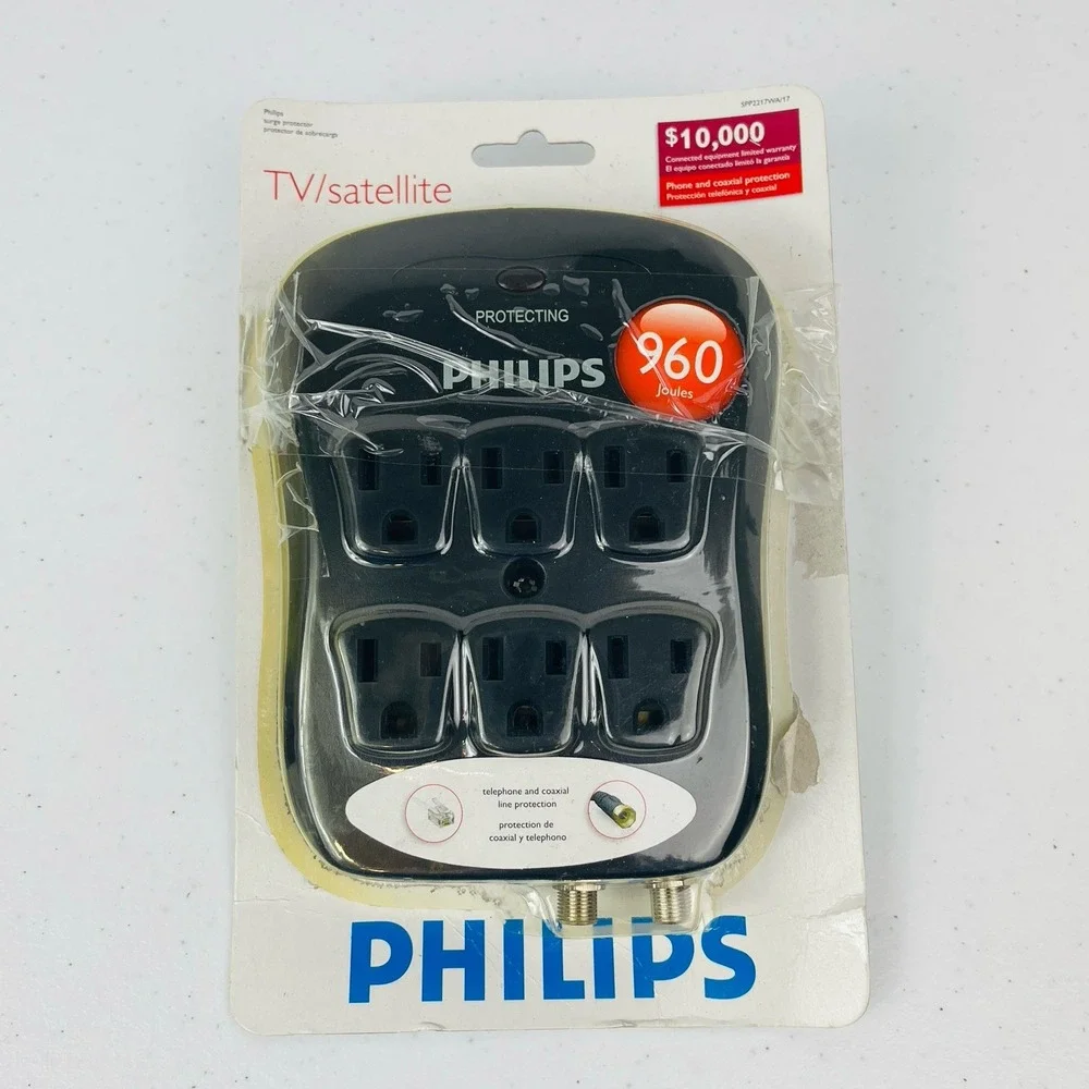 Philips TV Satellite SPP2217WA 17 Wall Extension Connector Adapater 6 Outlet